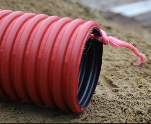 Soleno Corrugated Red Pipe for Wires - Corkums Pipe & Culvert Online