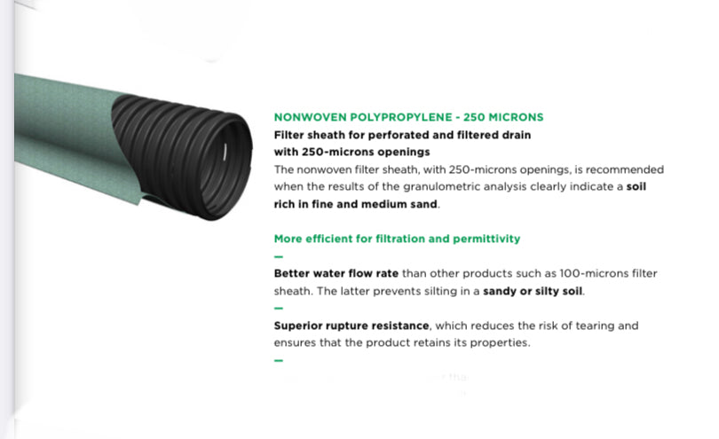 Drain Pipe Corrugated 4” Filter Mega3 - Corkums Pipe & Culvert Online