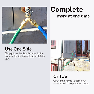 Garden Hose Fitting- 2 Way Splitter - Valved - Corkums Pipe & Culvert Online