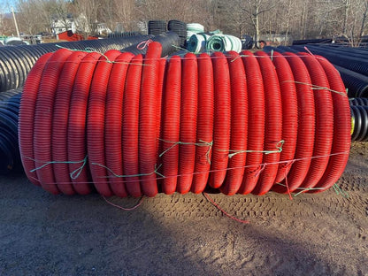 Soleno Corrugated Red Pipe for Wires - Corkums Pipe & Culvert Online