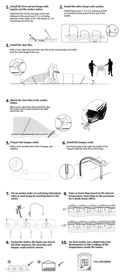TunnelFlex - Retractable Low Tunnel System - 50' Kit | BioPlus
