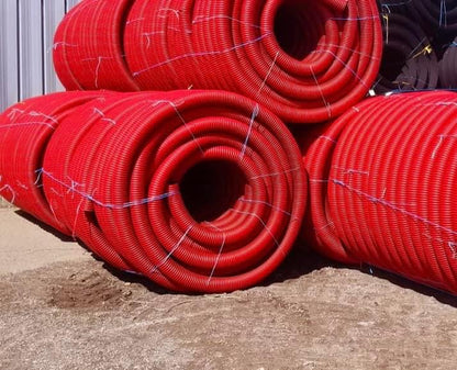 Soleno Corrugated Red Pipe for Wires - Corkums Pipe & Culvert Online